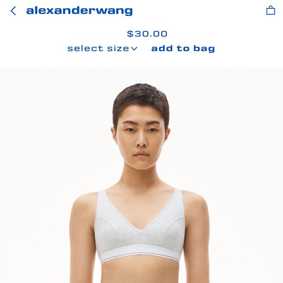 Alexanderwang v-neck bralette in ribbed jersey- brand new - sizes L and XL - Picture 5 of 11